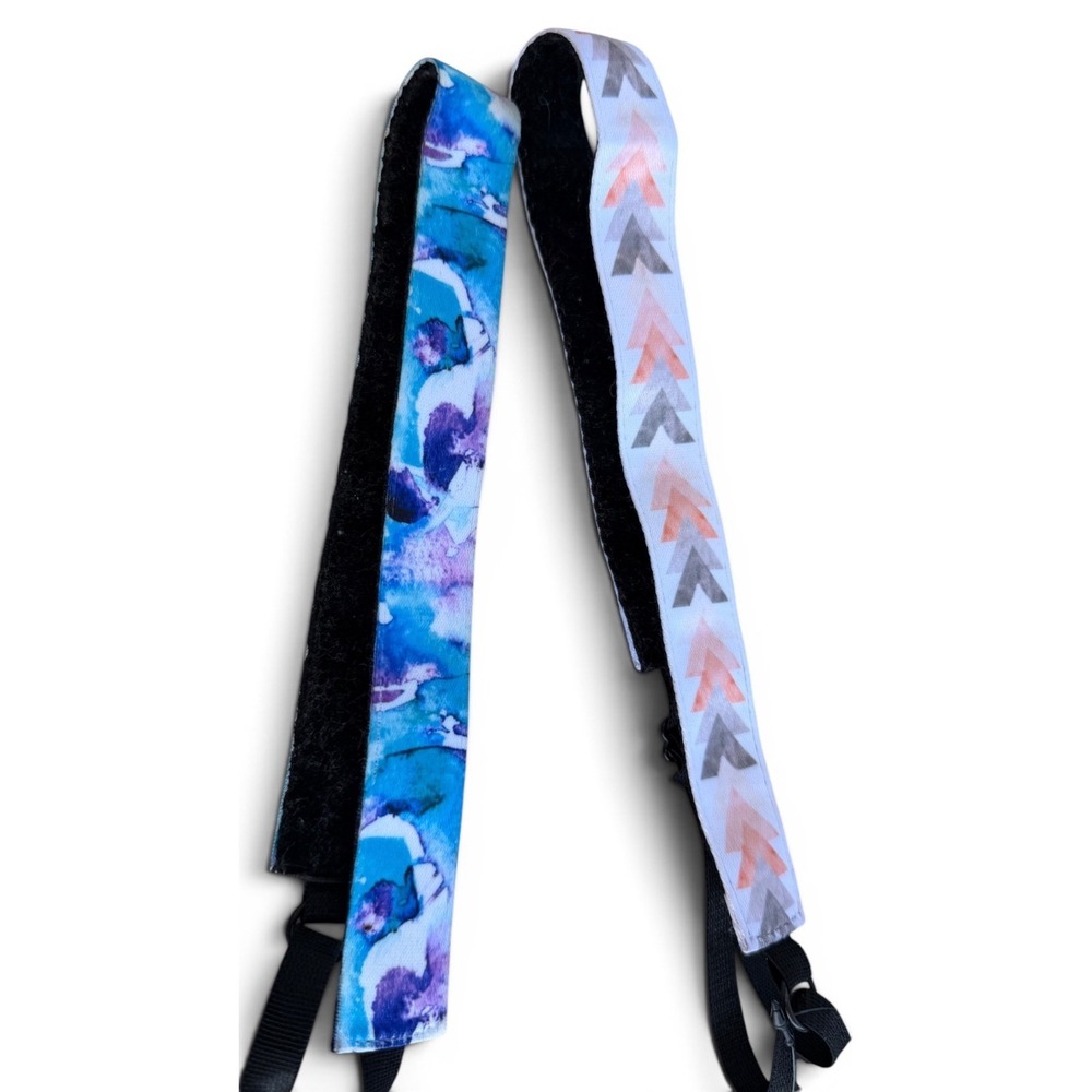 LOt if 2 Mavi Bandz Adjustable Non-Slip Headbands Watercolor & Geometric Arrow - Picture 2 of 4